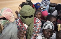 Nigerianer und Migranten aus Drittstaaten auf dem Weg von Agadez, Niger, nach Libyen, Montag, 4\. Juni 2018\. 