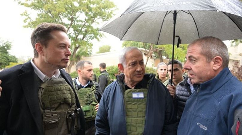 Musk és Netanjahu Izraelben, 2023 november