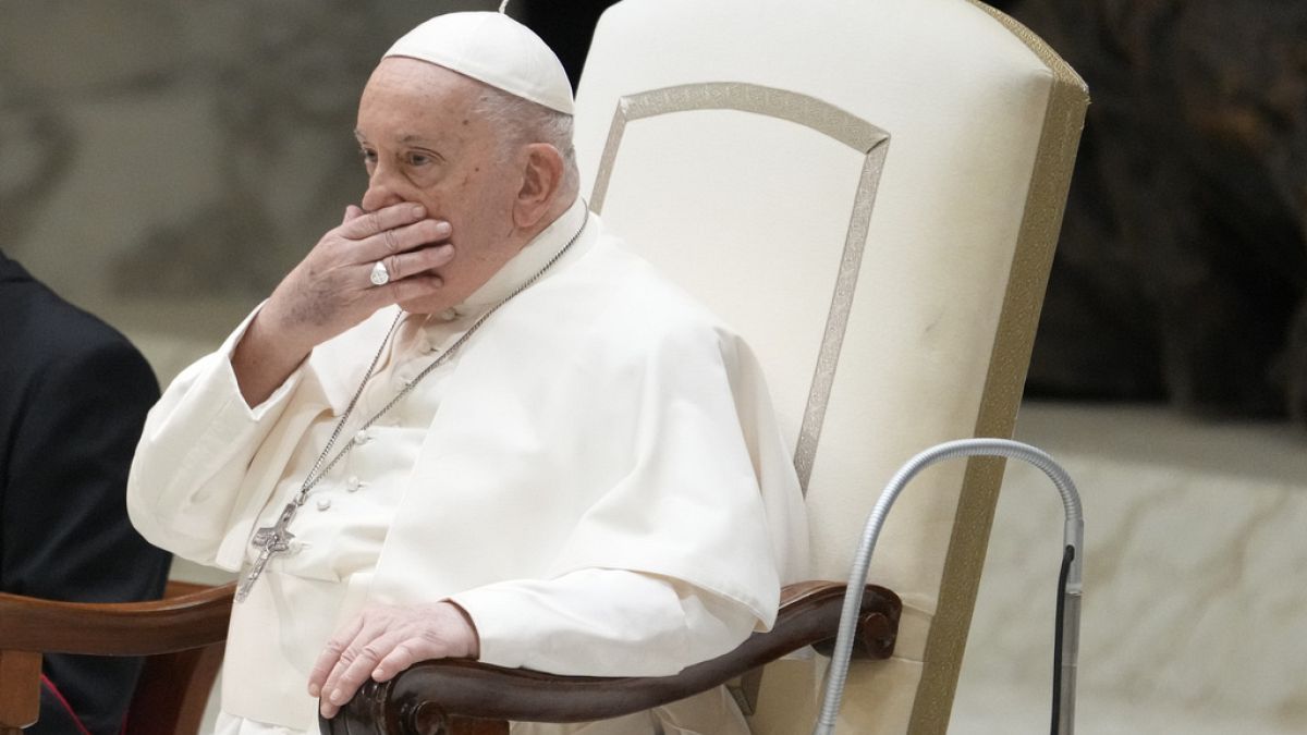 Ferenc pápa a vatikáni audencián 2023.11.29-én.