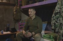 Ukrainischer Soldat im Bunker