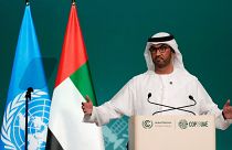 سلطان الجابر، رئيس قمة المناخ كوب 28 خلال مراسم الافتتاح في دبي