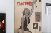 Late Playboy publisher Hugh Hefner's personal copy of the first Playboy issue featuring Marilyn Monroe is displayed as part of Julien's Auctions sale