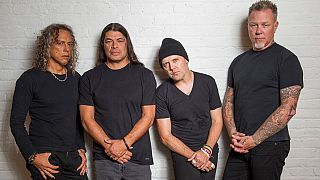 Soldan Metallica üyeleri Kirk Hammett, Robert Trujillo, Lars Ulrich ve James Hetfield, 10 Ocak 2017