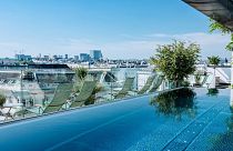 The rooftop pool at the Grand Ferdinand, Vienna