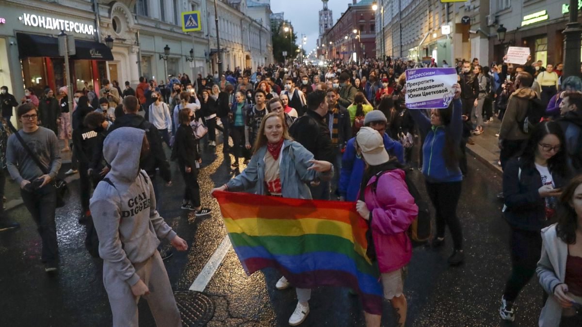 Archív fotó: tüntetés az LMBT- jogokért Moszkvában