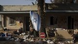 A megtámadott Kfar Azza kibuc lerombolt otthonai