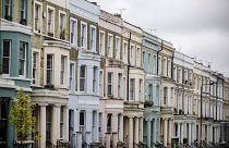 Houses on Westbourne Park Road near Portobello Road Market in the Notting Hill district of west London, on August 8, 2017. 