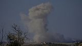 El humo causado por un ataque aéreo de Israel sobre la Franja de Gaza
