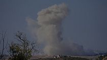 El humo causado por un ataque aéreo de Israel sobre la Franja de Gaza