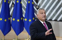Orbán Viktor magyar miniszterelnök Brüsszelben, az Európai Tanács épületében 2023. október 26-án