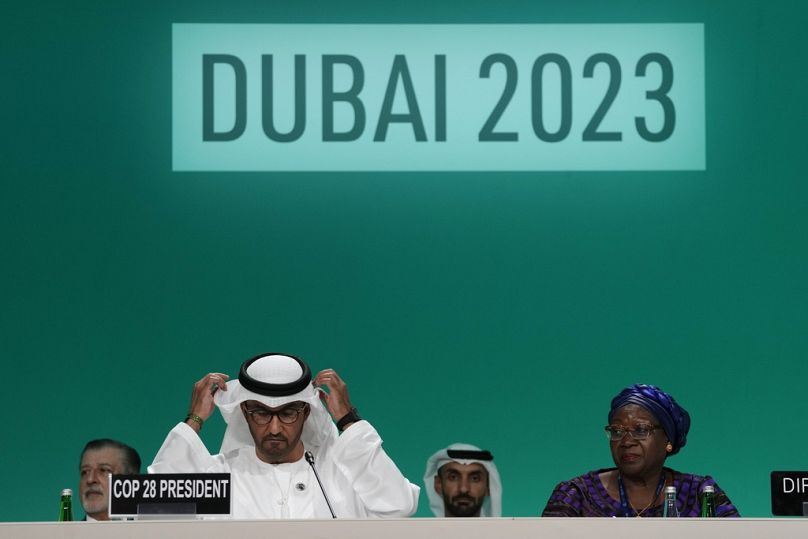 COP28 President Sultan al-Jaber attends the opening session at the COP28 UN Climate Summit in Dubai, November 2023