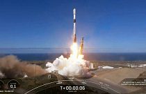 تصویری از لحظه پرتاب راکت فالکون ۹ به تاریخ یکم دسامبر ۲۰۲۳