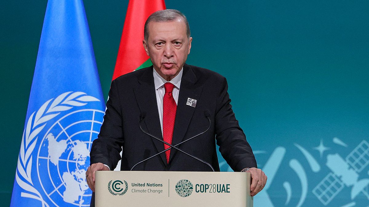 الرئيس التركي رجب طيب إردوغان خلال قمة كوب 28 في دبي