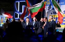 Matteo Salvini en evento, con líderes de los partidos de extrema derecha europeos. 