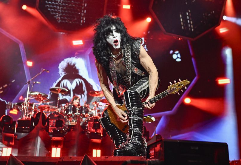 Kiss lead singer Paul Stanley performs during the 'Final Farewell' concert at Madison Square Garden in New York, 2 December 2023