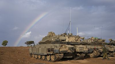 izraeli tankok a gázai határnál