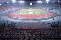 منظر عام لمقاعد الملعب الأولمبي الفارغة قبل انطلاق بطولة كأس الاتحاد الأوروبي لكرة القدم
