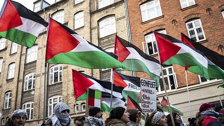 مسيرة مؤيدة للفلسطينيين في كوبنهاغن
