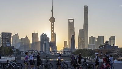 The sunrise skylines in Pudong, China's financial and commercial hub, in Shanghai, China on Friday, Nov. 3, 2023.