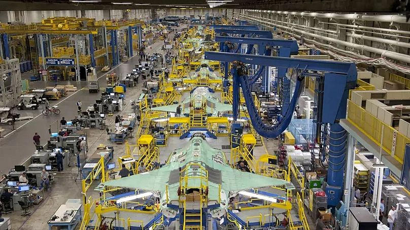 F-35 vadászbombázók gyártása a Lockheed Martin texasi üzemében