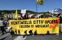 Manifestazione per la libera circolazione delle persone a Ventimiglia
