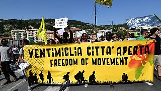 Manifestazione per la libera circolazione delle persone a Ventimiglia