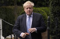 Boris Johnson sale de su casa en Londres, el 22 de marzo de 2023.