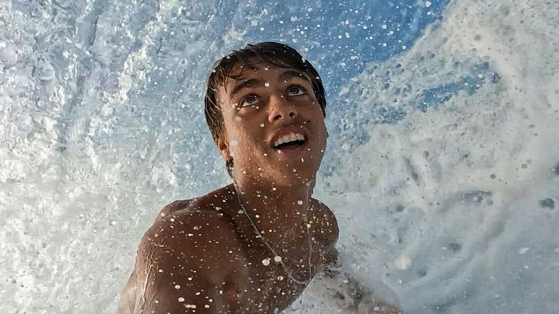 Tahitian-born surfer Kauli Vaast films himself surfing on the world-famous Teahupo’o wave in Tahiti.