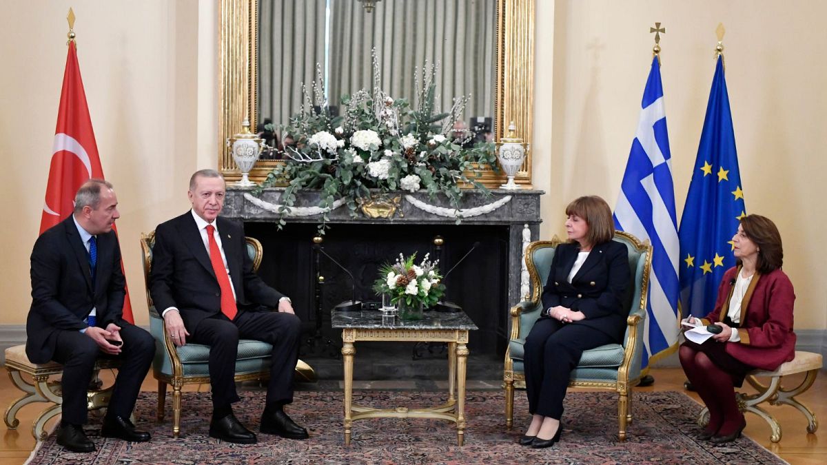 دیدار اردوغان، رئیس جمهوری ترکیه با خانم کاترینا ساکلاروپولو، رئیس جمهوری یونان 