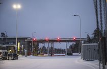 Zárva. A Raja-Jooseppi finn-orosz határátkelő 2023. november 25-én. 