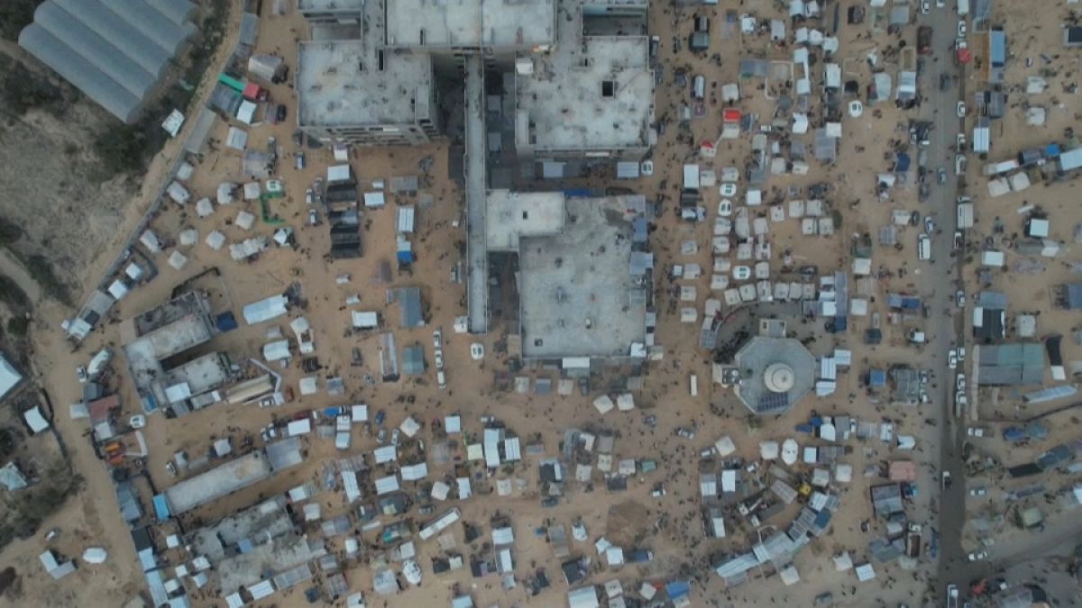 صورة مأخوذة من مقطع فيديو لمخيم النازحين في رفح