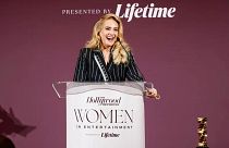 Adele speaks onstage during The Hollywood Reporter's Women in Entertainment 2023 at The Beverly Hills Hotel on 7 December 2023 in Los Angeles, California
