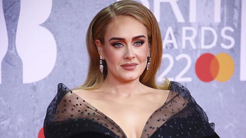 Adele appears at the Brit Awards in London on Feb. 8, 2022