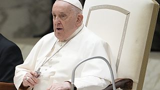Pope Francis attends the weekly general audience at the Vatican, Wednesday, Nov. 29, 2023. 