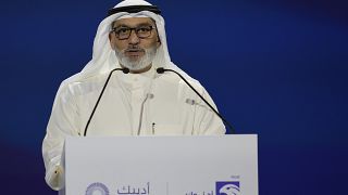 الأمين العام لمنظمة أوبك هيثم الغيص يتحدث خلال معرض ومؤتمر أبوظبي الدولي للبترول في أبو ظبي، الإمارات العربية المتحدة،