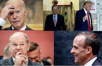 Joe Biden, Donald Trump, Olaf Scholz és Dominic Raab