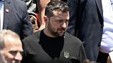 Президент Украины Владимир Зеленский покидает Конгресс Аргентины после церемонии инаугурации избранного президента Хавьера Милея в Буэнос-Айресе 10 декабря 2023 года. 