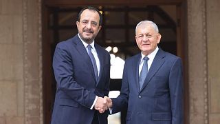 O Πρόεδρος του Ιράκ, Αμπντούλ Λατίφ Τζαμάλ Ρασίντ, και ο Πρόεδρος της Κυπριακής Δημοκρατίας, Νίκος Χριστοδουλίδης