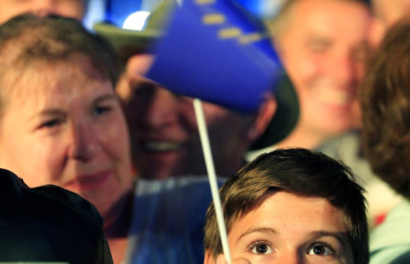 Хорваты празднуют вступление страны в ЕС. Загреб, июнь 2013