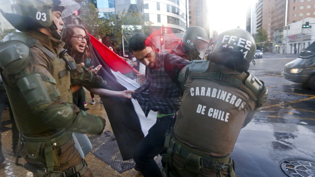 Bilder von Nahost-Protesten in Chile im Jahr 2018.