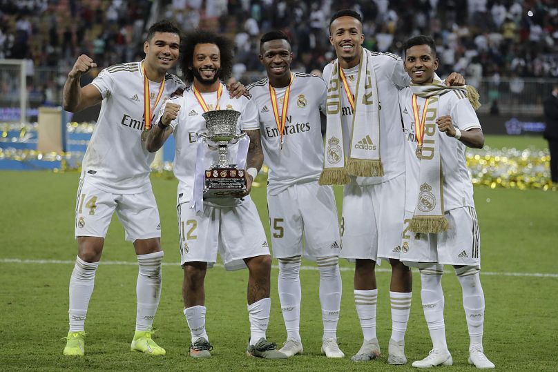 Marcelo (second from left) is Real Madrid's most decorated player