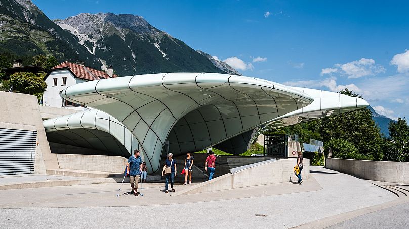 A Hungerburg állomás az ausztriai Innsbruckban