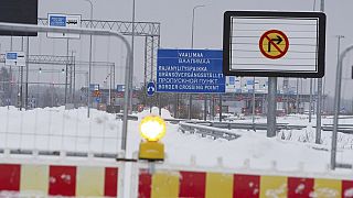 Closed Vaalimaa border station between Finland and Russia in Virolahti, Finland, Wednesday Nov. 29, 2023.