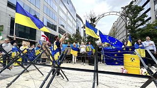 Archív fotó: Ukrajna melletti tüntetés Brüsszelben
