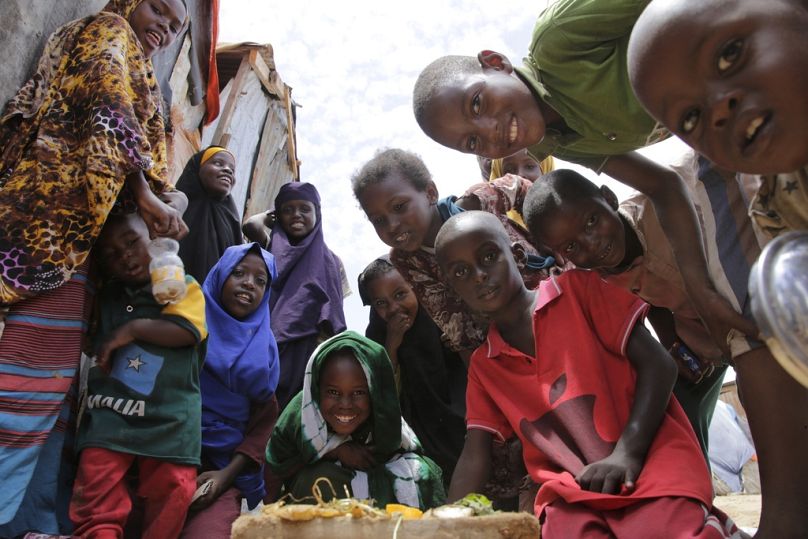 Сомалийские дети в лагере для перемещенных лиц в окрестностях Могадишо