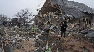 منزل دمر في الهجوم الصاروخي الروسي في كييف