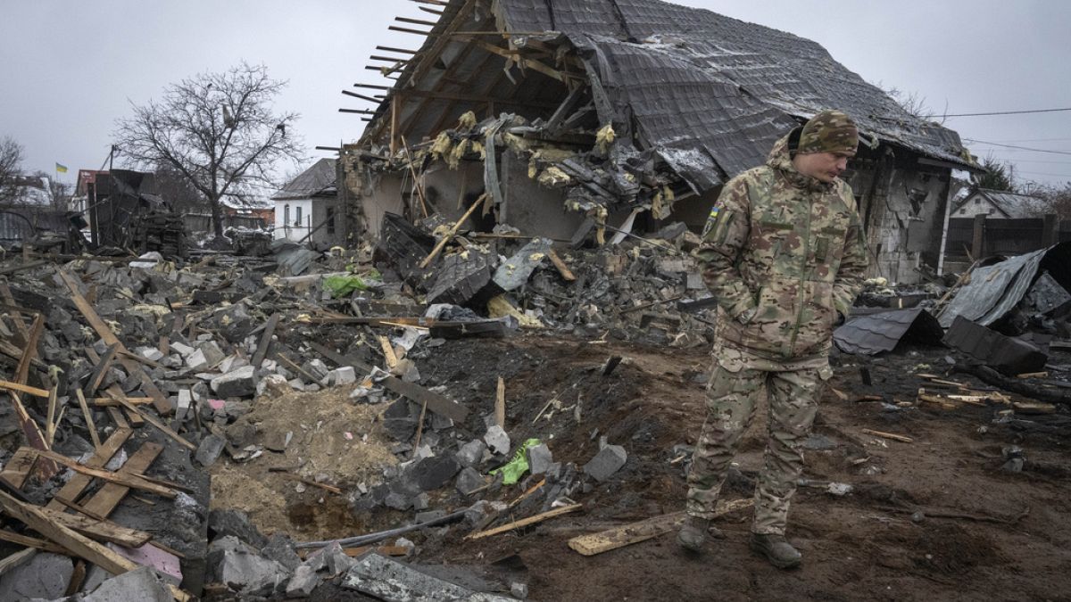 Zerstörungen in der Ukraine. 