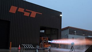 Test of a biomethane powered rocket engine, at company's test site in Taiki of Hokkaido Prefecture.