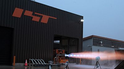 Test of a biomethane powered rocket engine, at company's test site in Taiki of Hokkaido Prefecture.