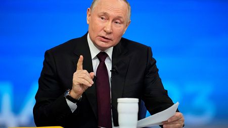 Wladmir Putin in seiner TV-Pressekonferenz am 14.12.23